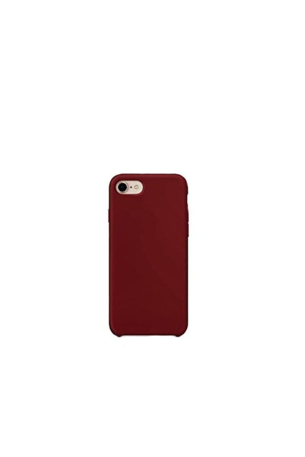 iPhone 8 case, dark red, microfiber lined, Liquid Silicone - 1