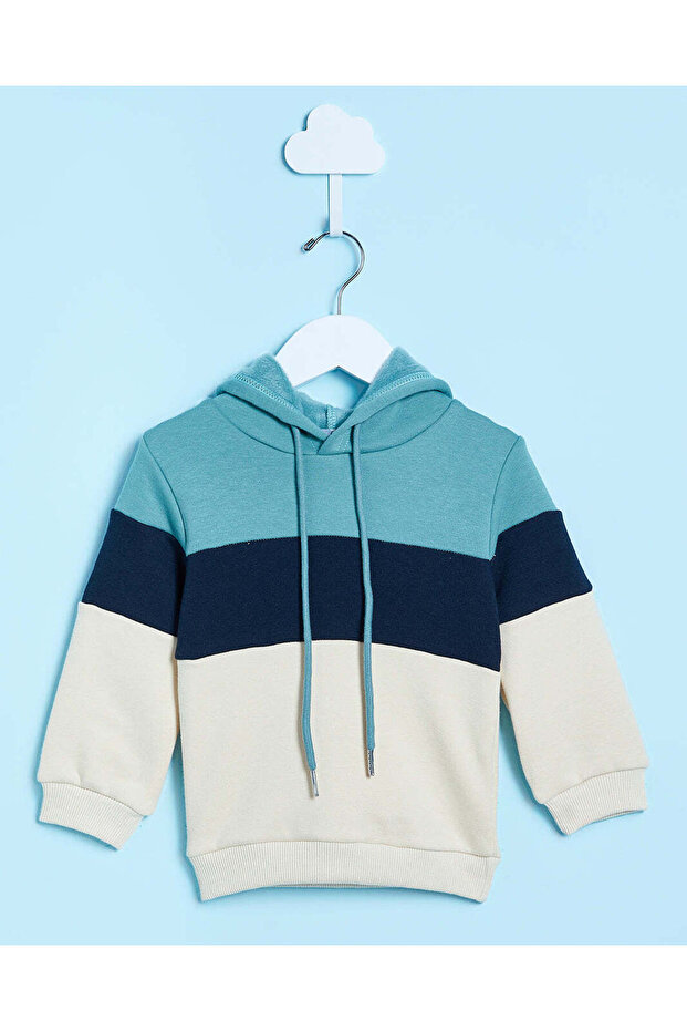 Infant Boys Beige Hooded Sweatshirt
