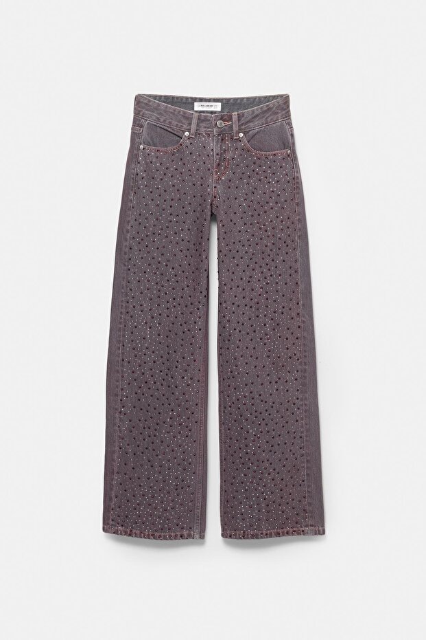 Strasslı düz kesim jean - 7