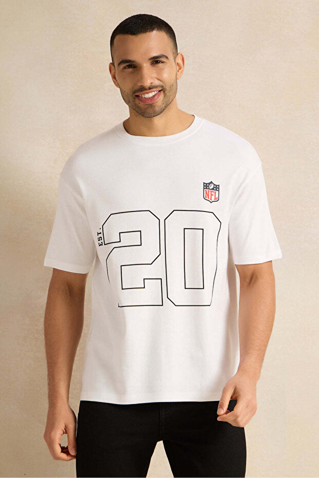 Men White Printed T-shirt