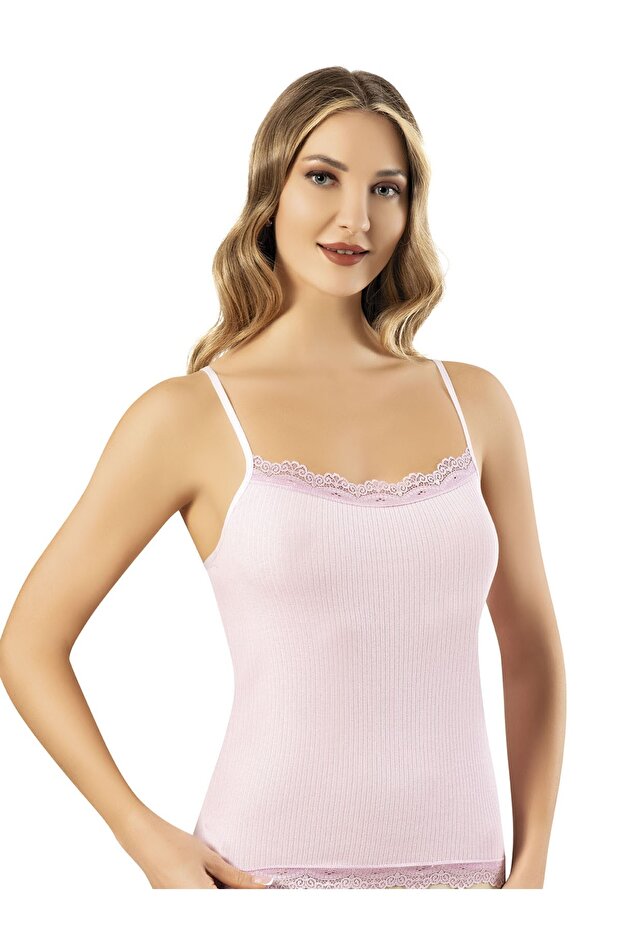 Cotton Lace Rope Strap Women's Tank Top – Breathable Soft Fabric