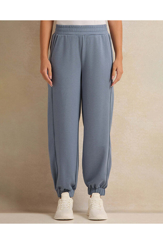 Women Blue Elasticated Jogger Pants