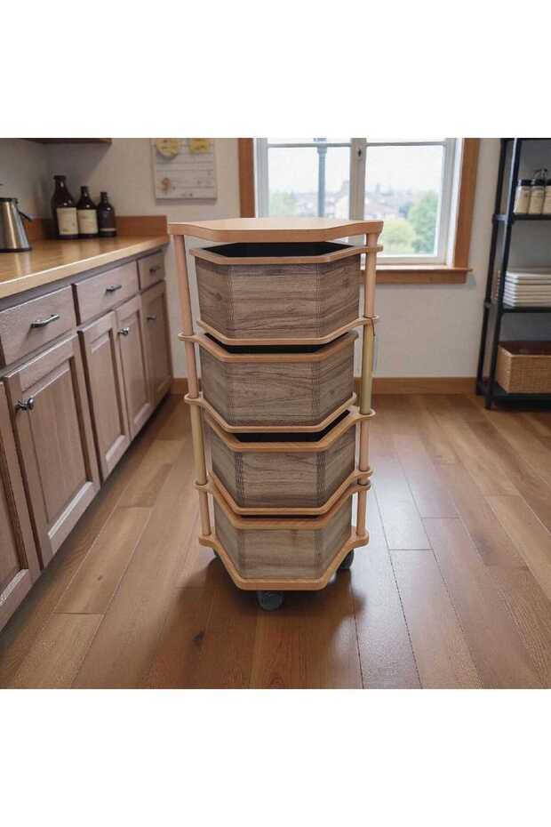 AHŞAP 4 KATLI ALTIGEN SEBZELİK - 4