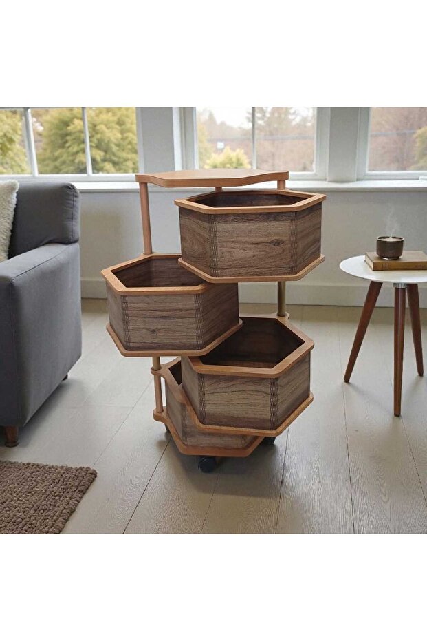 AHŞAP 4 KATLI ALTIGEN SEBZELİK - 5