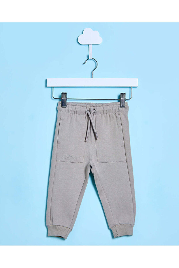 بنطال رياضي سادة باللون البيج للأولاد الرضع - 1
