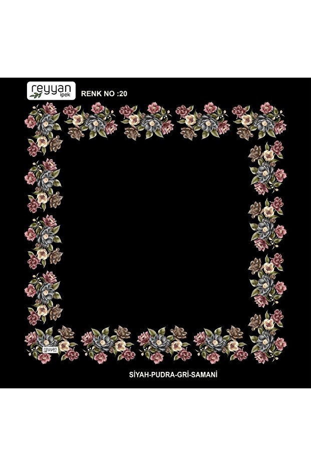 Bagged Scarf Plain Floral 90s Lace Yemeni Inner Veil 90x90 cm Empty Middle Floral Edges