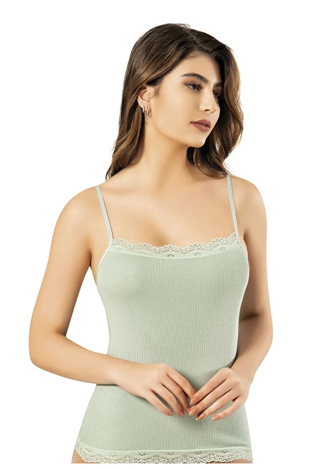 Cotton Lace Rope Strap Women's Tank Top – Breathable Soft Fabric