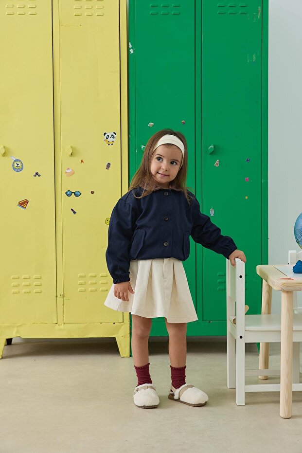 Pileli Etek - bej - 5