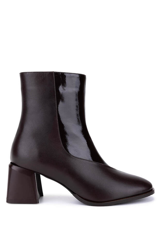 Women's Genuine Leather Brown Heeled Boots