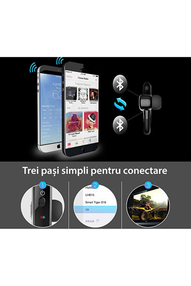 Casca bluetooth Smart Wireless V8 - 7