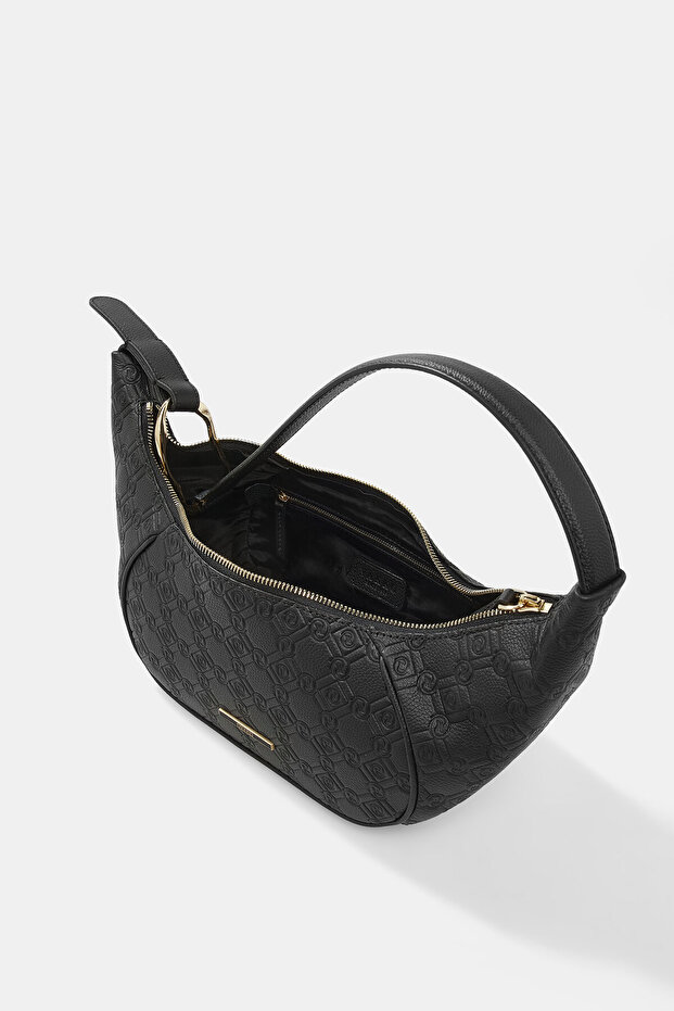 SİYAH MONOGRAM DERİ ÇANTA - 6