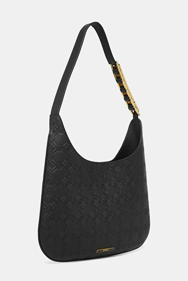 SİYAH MONOGRAM DERİ ÇANTA - 2