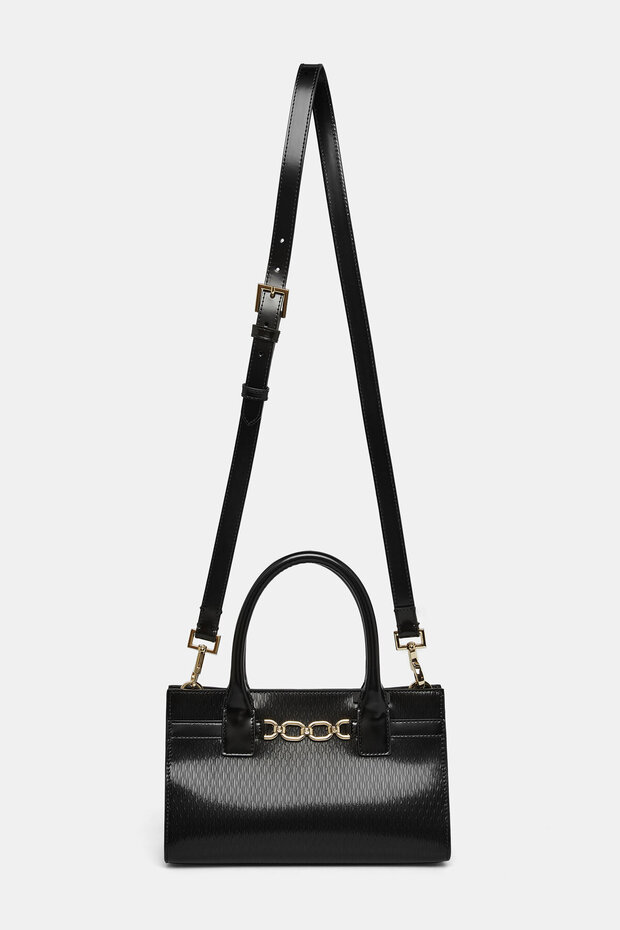 SİYAH MONOGRAM DERİ ÇANTA - 2