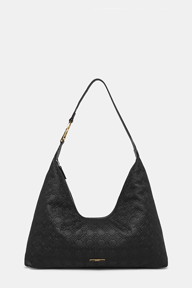 SİYAH MONOGRAM DERİ ÇANTA - 1