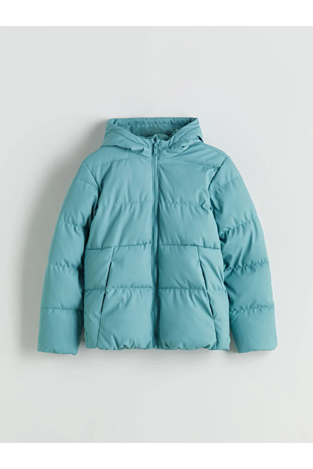 Lcw Kids Green Hooded Boy Inflatable Coat