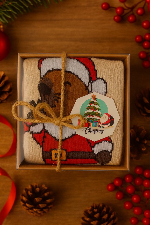 Acetate Boxed Christmas Gift – Colorful Winter Socks in Stylish Packaging 🎁