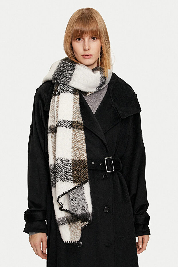 Women's Onllıma Patterned Soft Textured Scarf 15297979 Black