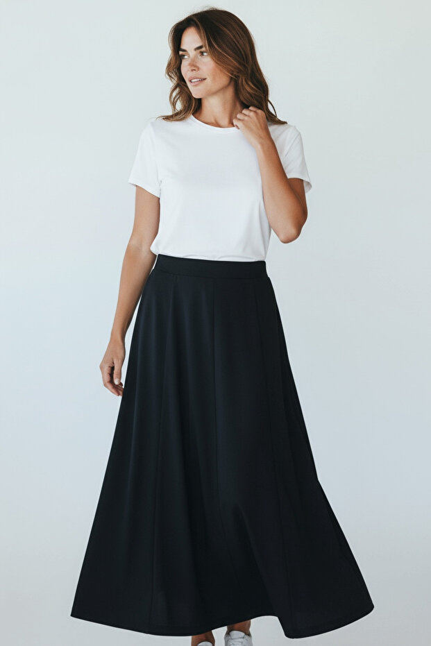 Women's Thick Winter Fish Skirt with Elastic Waist