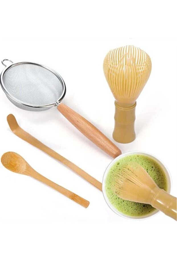 Resin Matcha Whisk Set, Silicone Matcha Whisk for Stirring, Reusable Matcha Whisk Set with Matcha W - 1