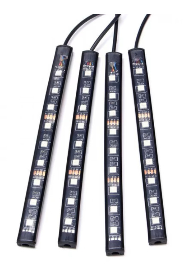 Set of 4 12 LED strips with ambient light for car and RGB remote control - 5