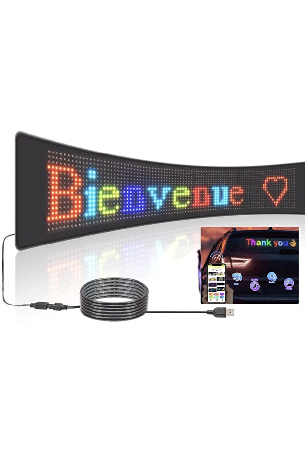 LED car display panel with flexible RGB LED programmable via Bluetooth - 10
