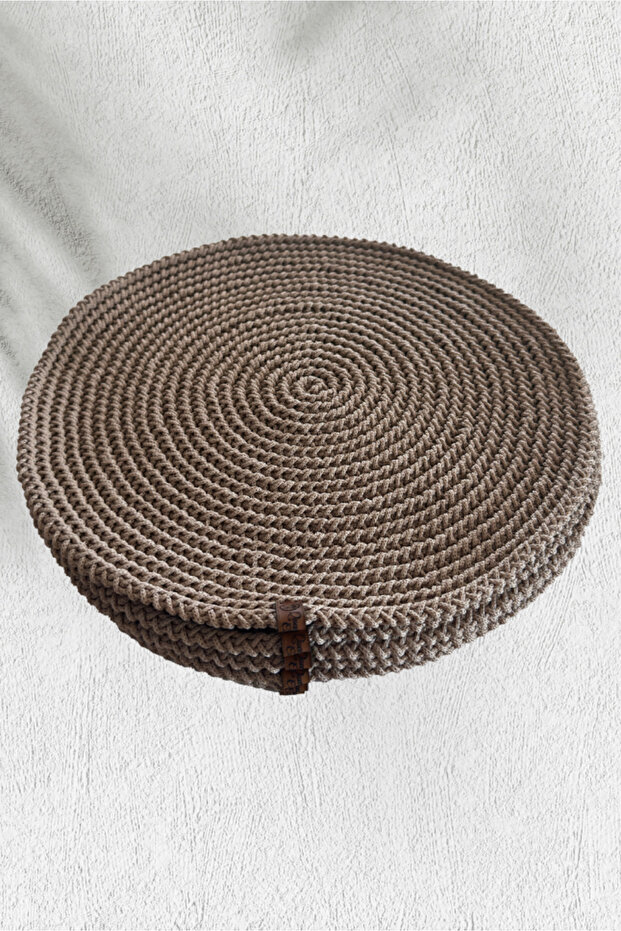 Handmade Set of 6 Straw-Looking Macrame Supla |   Round Table Mat |   Durable and Stylish Design - 2