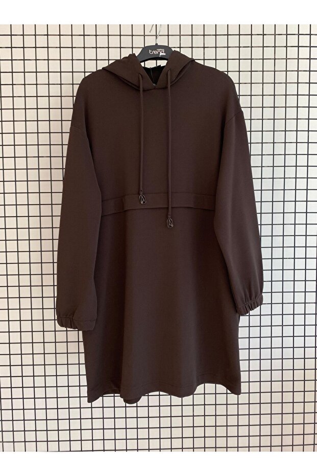 Kapüşonlu, Kolu Lastikli Basic Tunik-Likra lı - 1