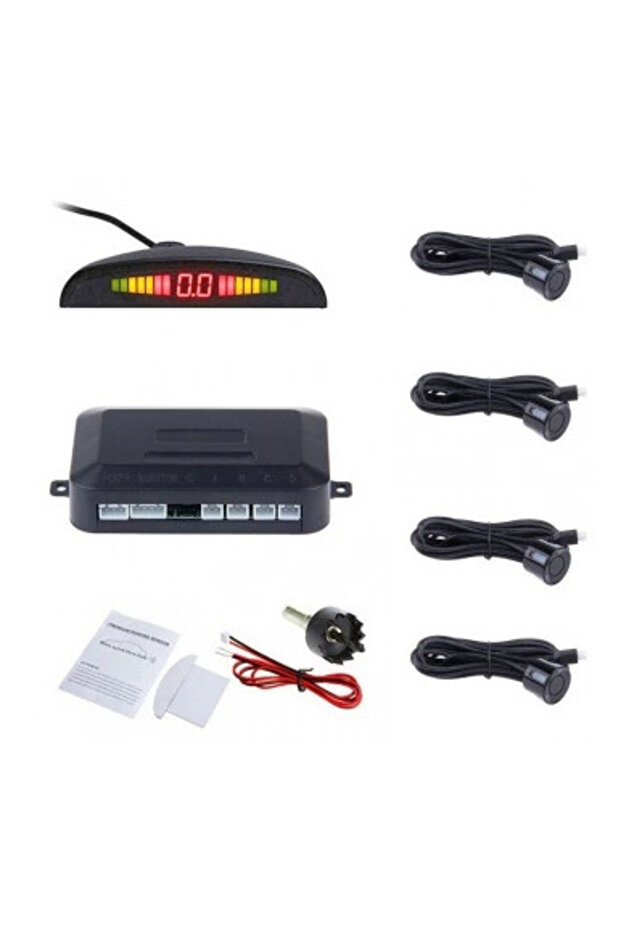 Parking sensor kit with display, black sensors, 22 mm - 2