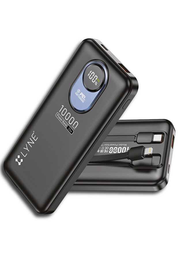 LYNE PowerBox i7 Pro Power Bank 10000mAh, 33W PD/QC Fast Charging