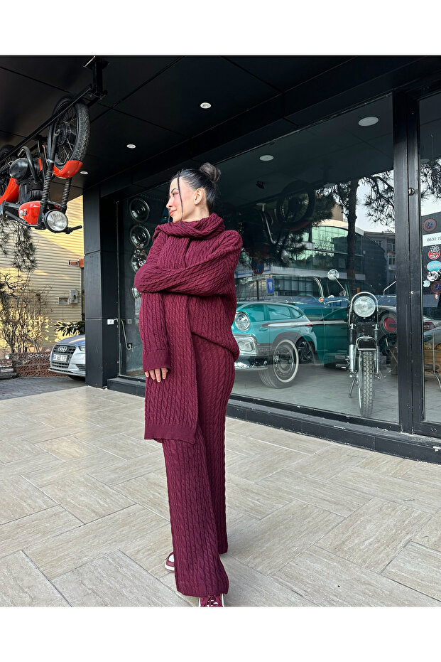 Atkılı Örme Triko Takım - 3