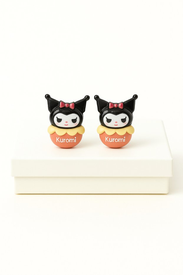 Kuromi Design Tarnish-Free Stainless Steel Anti-Allergic Earrings for Silver Needle Pierced Ears