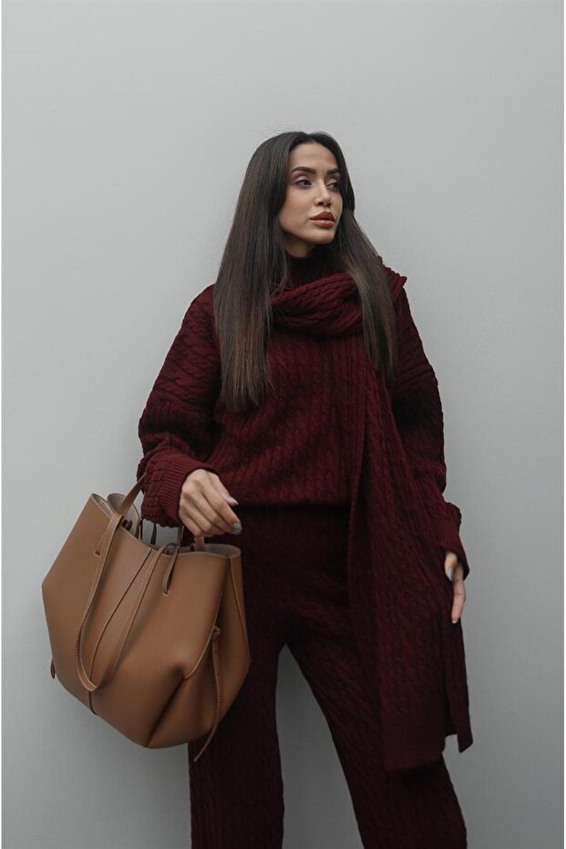 Atkılı Örme Triko Takım - 4