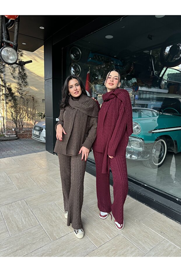 Atkılı Örme Triko Takım - 2