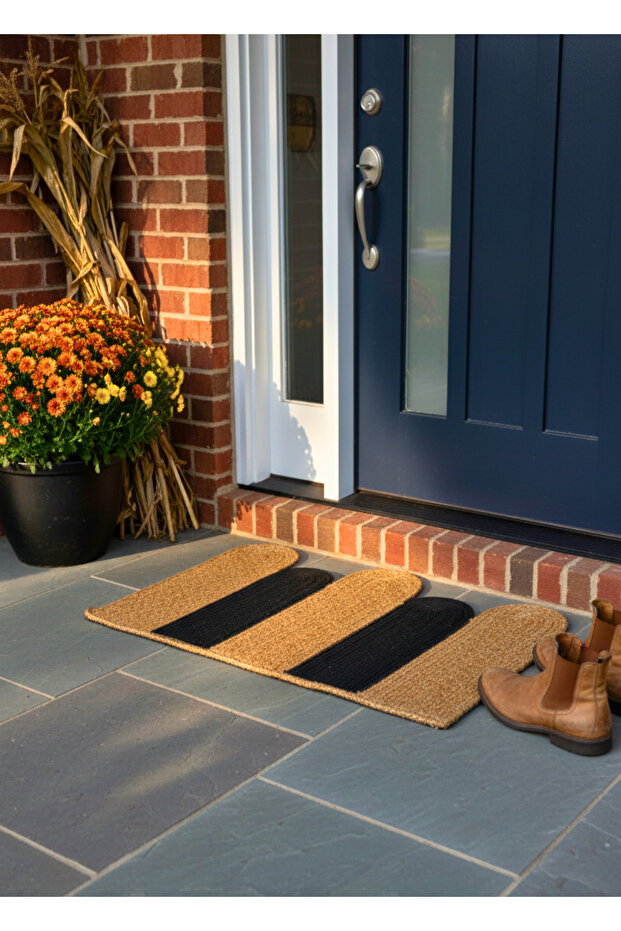 Jute wave design modern door front mat indoor and outdoor bathroom balcony mat home hotel office decor mat