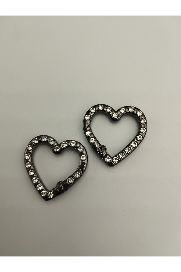 Spring Ring Heart Pattern, Spring Ring, Stone Ring (1 Set = 2 Pieces), Bag Accessory - 1