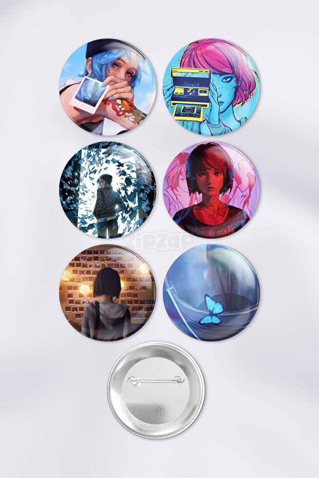 Life Is Strange Video Game Bag Ornament Pin Button Badge Set (6 Pcs)
