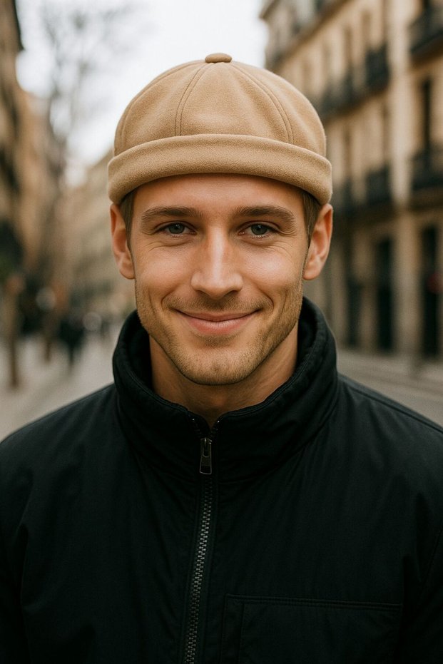 Beige Cashmere Coni Men's Hat