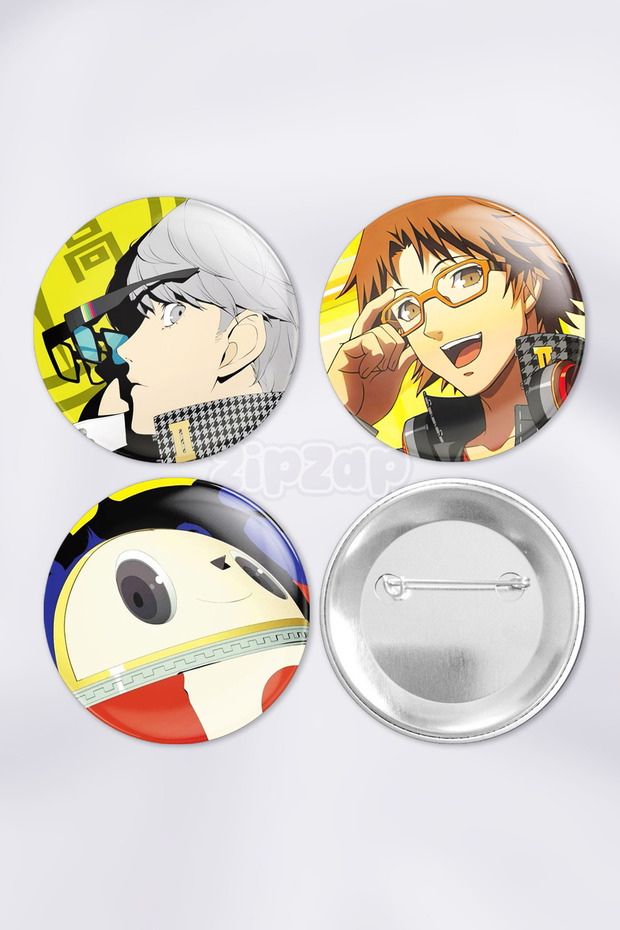 Persona 4 Video Game Bag Ornament Pin Button Badge Set (3 Pcs)