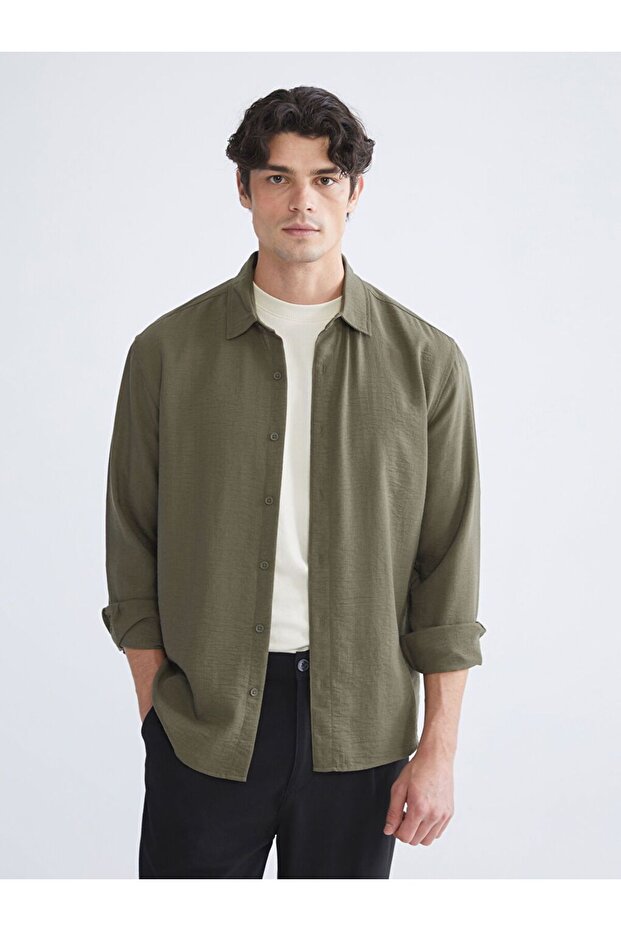 Regular Fit Long Sleeve Men's Shirt