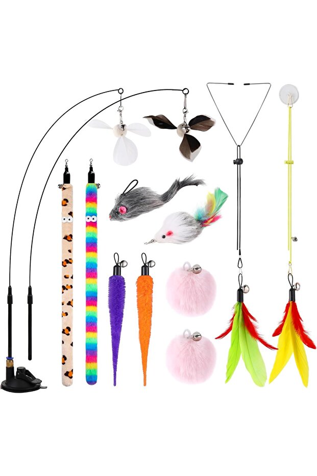 Delieu 4-in-1 Interactive Cat Toy Set - 14 Pcs - 1