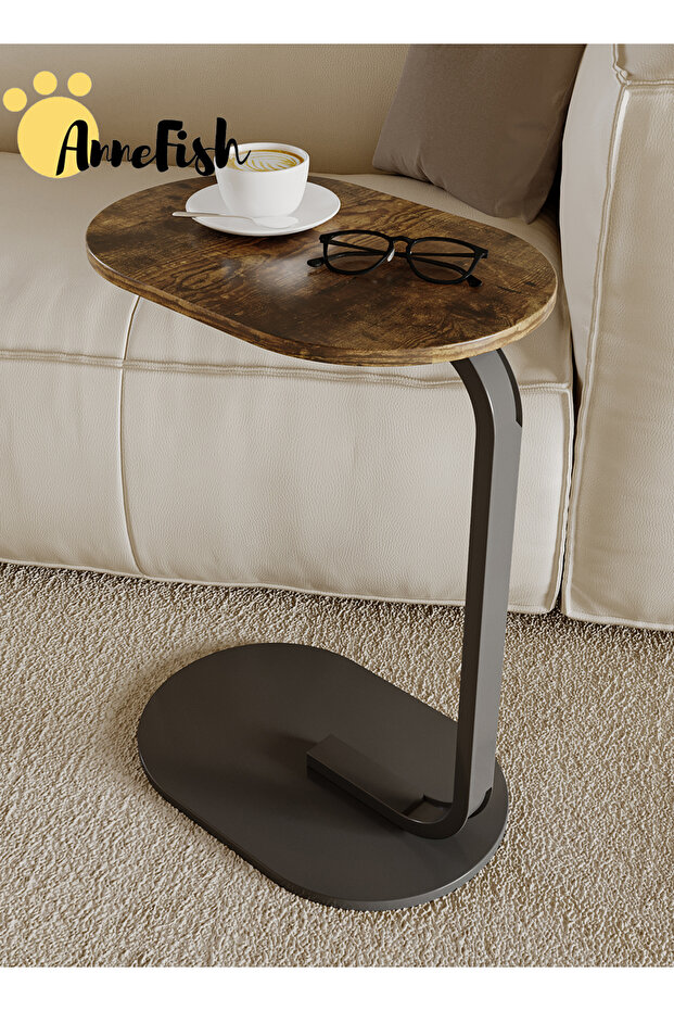 C Shaped End Table Coffee Table Set Sofa Side Table End Table Small Service Table Couch Table - 5