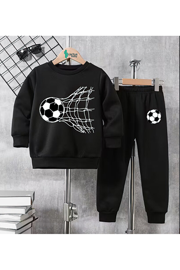 Sweatshirt Children's Bottom Top Set 3 Thread Cotton Football
