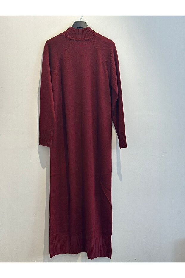 Düğmeli Triko Elbise - 2