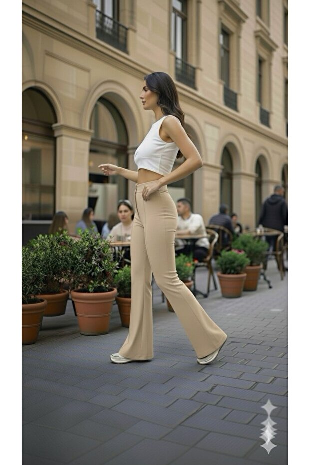 SCUBA KREP ÖNÜ ÇIMALI İSPANYOL PAÇA PANTOLON(kısa süreligine lansman fiyatı) - 2