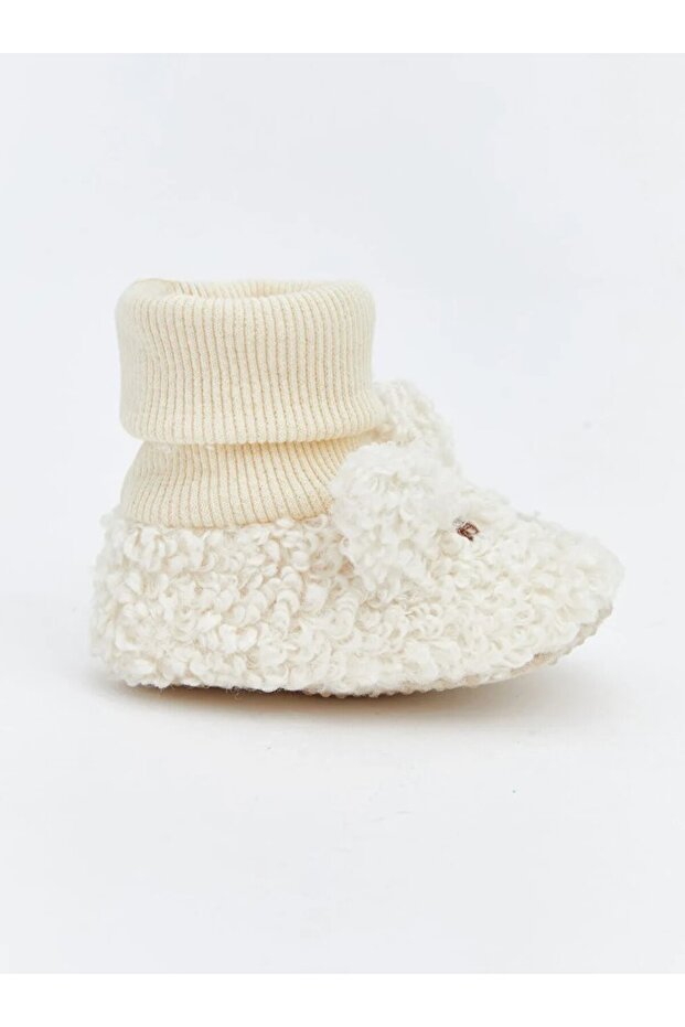 LCW STEPS Ekru Hayvan Figürlü Kız Bebek Çoraplı Ev Ayakkabısı - 2