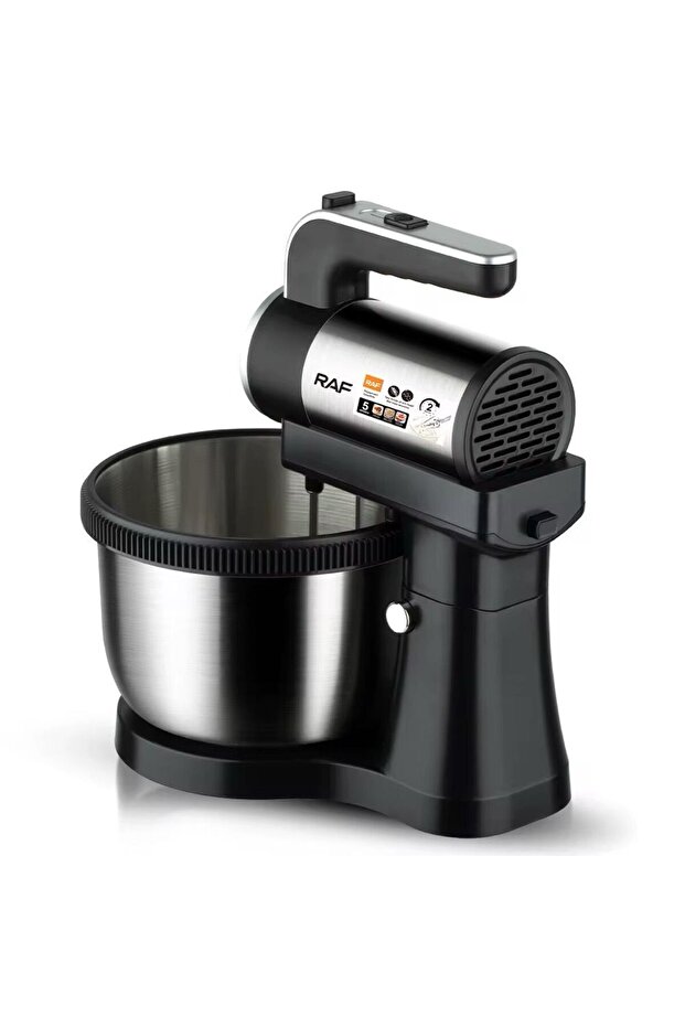 Durable Rotary Bowl Mixer - 1600W, 4.5L, 4 Accessories, 5+1 Speeds, Turbo Function, Mixing - 2