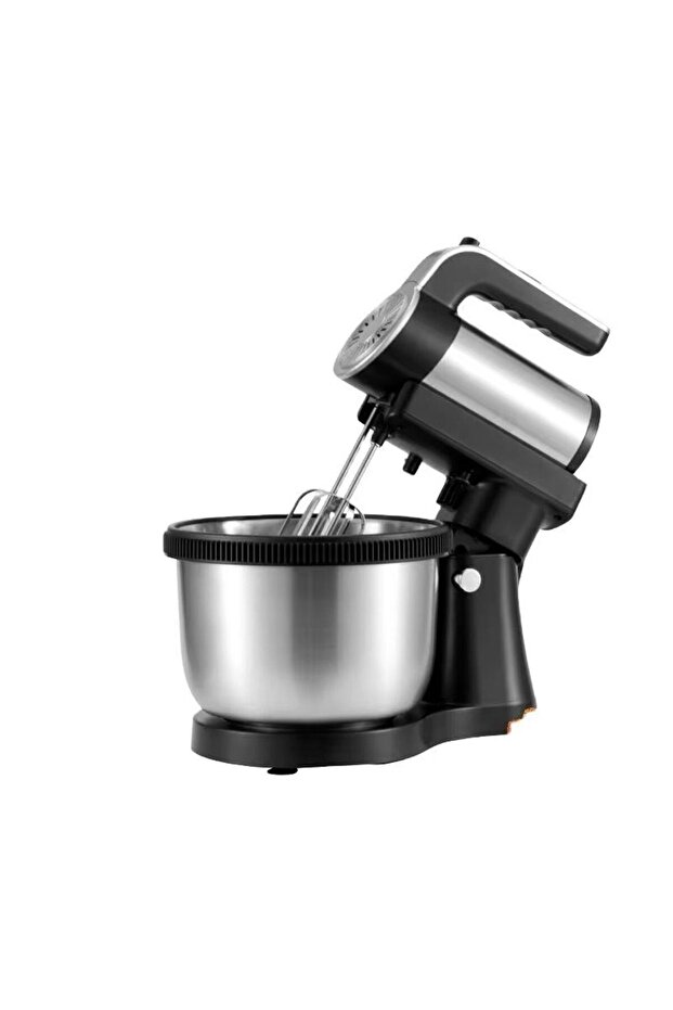 Durable Rotary Bowl Mixer - 1600W, 4.5L, 4 Accessories, 5+1 Speeds, Turbo Function, Mixing - 3