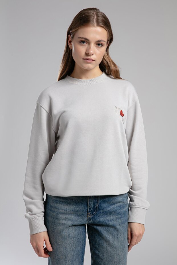 Danıela Kadın O Yaka Sweatshirt Bej - 2