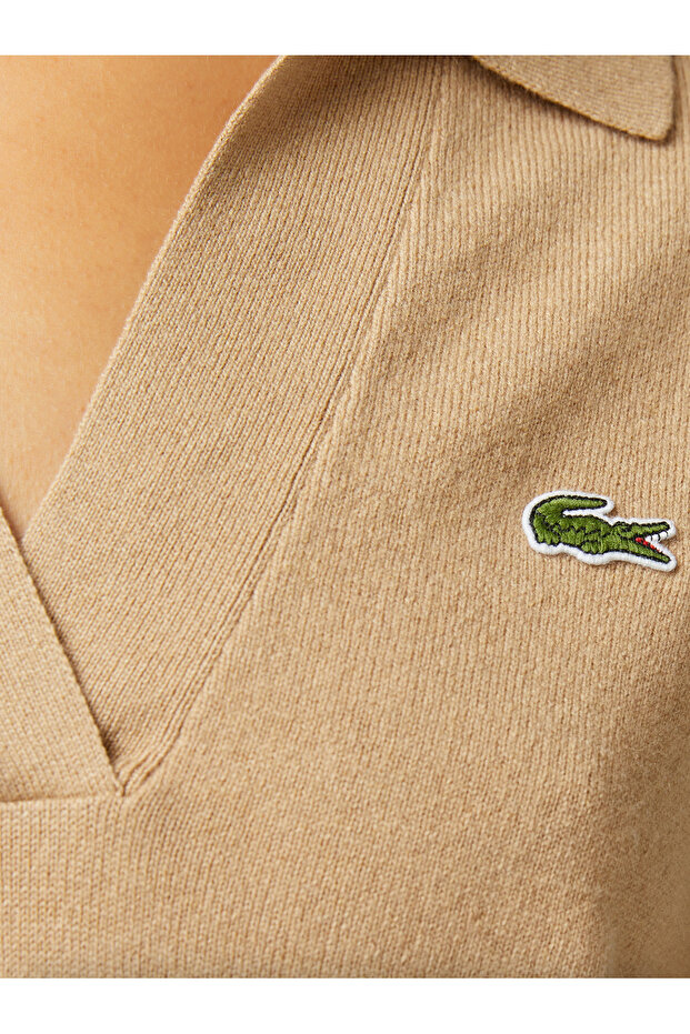 Wool Open Polo Collar Sweater - 5