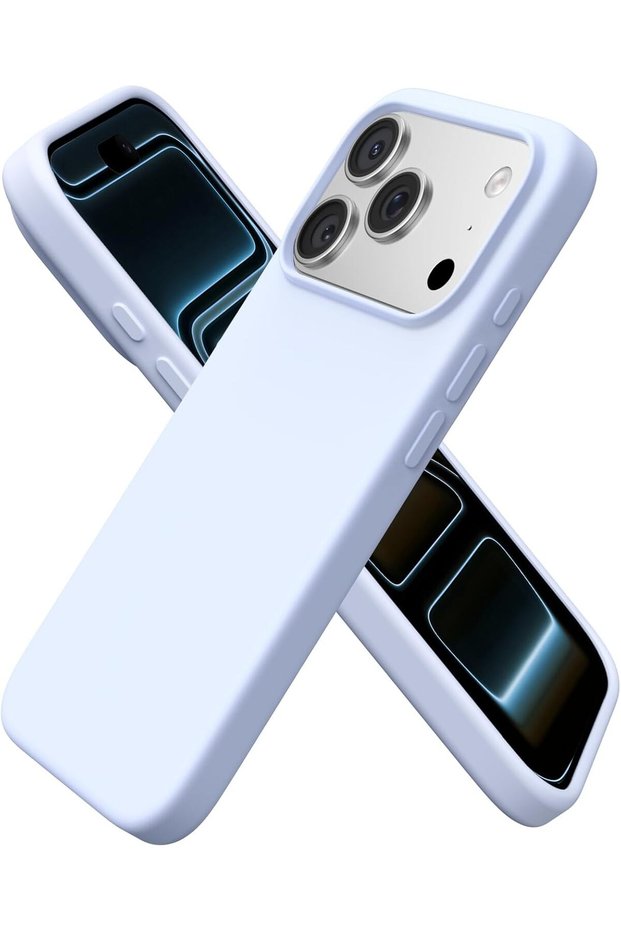 17 Pro Max Case Inside Velvet Shockproof Screen and Camera Raised Lasman Cover-Baby Blue